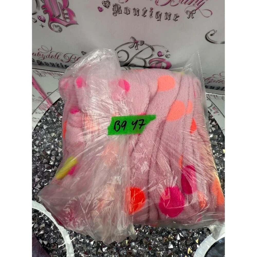 Justice Fleece Pajama Pants with Pink, orange and Neon Polka Dots Comfy lounge